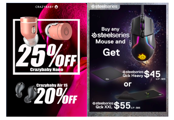 Exclusive Promotions for Beats by Dre, Crazybaby & SteelSeries
